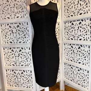 NWT Calvin Klein Black Textured Midi Dress Sz 4